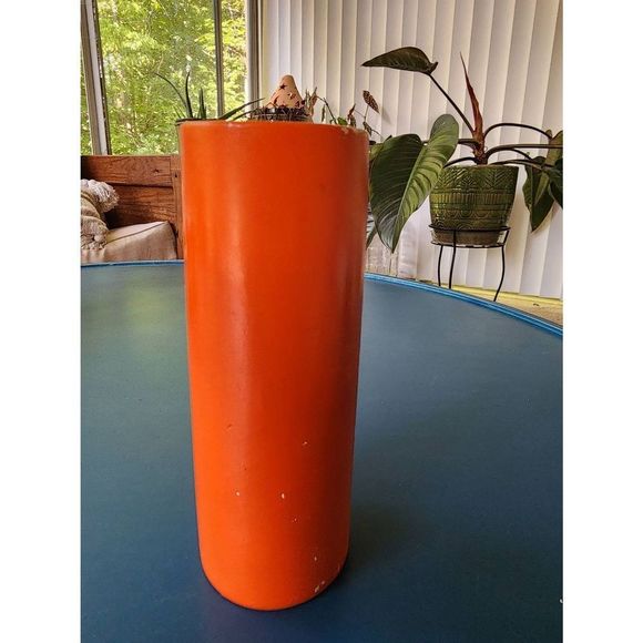 Vintage Retro Orchids Of Hawaii Hula Girl Tiki Vase Japan orange MCM mid century - Picture 2 of 5